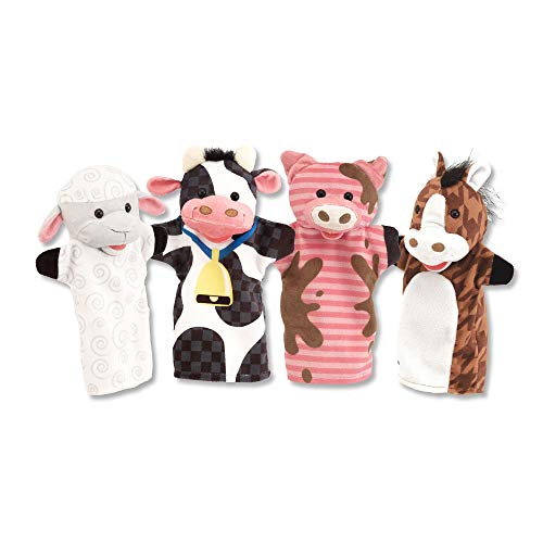Jogo Tradicional MELISSA & DOUG Farm Friends Hand Puppets Melissa & Doug - Animais de pelúcia - jogos tradicionais, puppeteers, amigos da fazenda