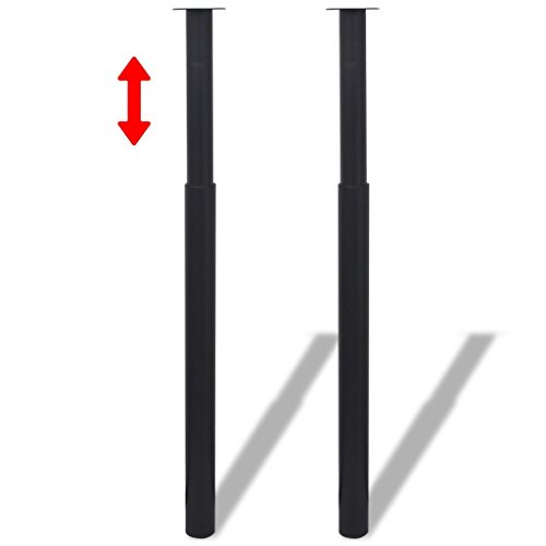 Pernas para Mesa VidaXL | 6 x 110 cm | Preto vidaXL - Pernas de mesa - 6 x 110 cm, preto, telescópicas, alta qualidade