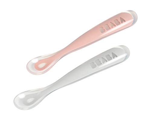 Conjunto de 2 Colheres para Bebés BÉABA Beaba - Talheres - ergonómicas, silicone, flexível, 1ª idade