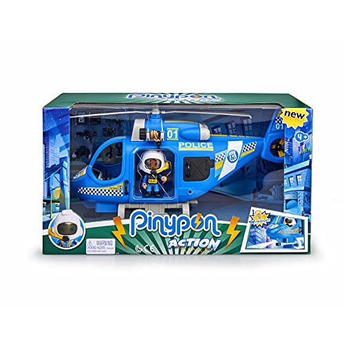 Figuras PINYPON Helicóptero de Policía Pinypon SPLASH TOYS - Conjuntos de brinquedos - helicóptero, polícia, luz farol, acessórios
