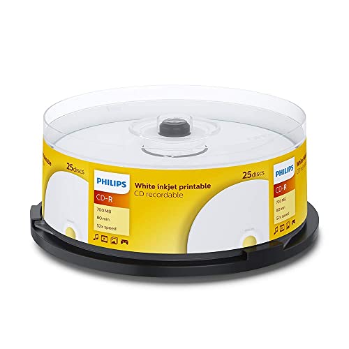 Leitor de CDs PHILIPS CD-R 52x CR7D5JB25/00 Philips - Mídias vazias - leitor, cds, philips, capacidade nativa, 700 MB, 52x