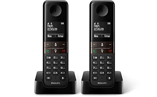 Telefone fixo PHILIPS D4702B/34 Preto (Telefone Fixo) Philips - Telefonia - telefone fixo, preto