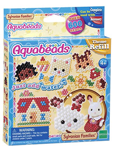 Conjunto de bijuteria para crianças SYLVANIAN FAMILIES 630 Aquabeads - Enfeites e acabamentos - perlas, folhas, desenho, manual