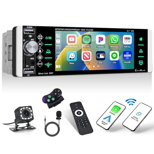 Autorrádio para Carros OiLiehu 1 DIN Bluetooth com Apple CarPlay e Android Auto OiLiehu - Áudio - bluetooth, apple carplay, android auto, 1 din