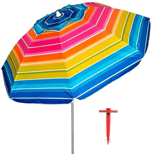 Guarda-Sol de Jardim Outsunny com 8+8 Varas - Grande - 200cm Pincho - Guarda-sóis e toldos de exterior - poliéster, resistente a riscos, 200 cm
