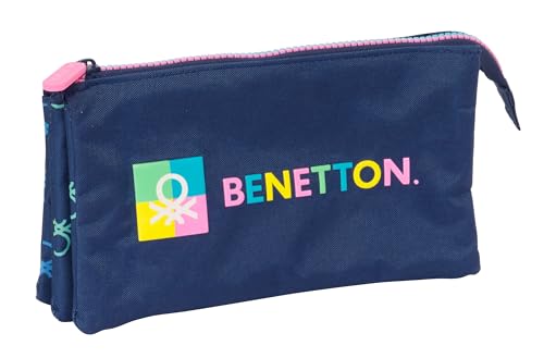 Estojo BENETTON Cool (Azul - Poliéster - 22 x 3 x 12 cm) safta - Organizadores de mesa - poliéster, compacto, compartimento interno