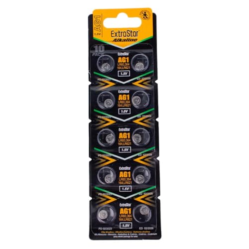 Pilha Recarregável AG1 (1.5 V - 10 unidades) EXTRASTAR - Baterias de uso geral - 1,5 V, recarregável, cr1616, 10 unidades