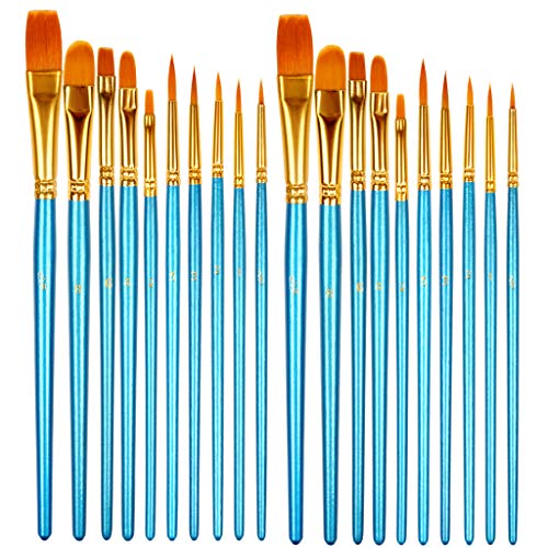 Pincel HTHL 20 Pincéis Nilon para Pintura Acrílica HTHL - Ferramentas de medição e marcação de artesanato - pintura acrílica, nylon, cores à escolha