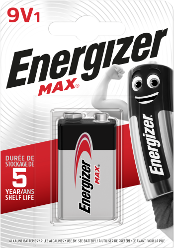 Pilhas Não Recarregáveis ENERGIZER E300115900 Energizer - Baterias de uso geral - alkaline, 500 mAh, 9 V, plástico