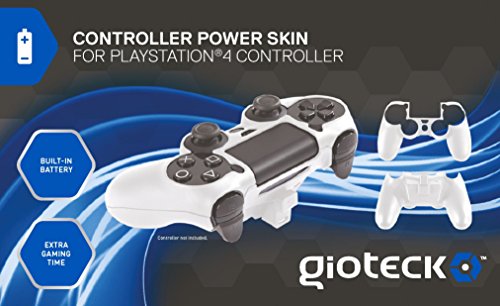 Comando PS4 GIOTECK Power Skin (Wireless - Branco) Gioteck - Acessórios de controle de jogo - sem fio, ps4, wireless, 10 horas