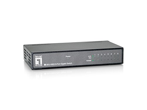 Switch LEVELONE FSGS1018GP Gerido L2 Gigabit Ethernet (10/100/1000) Preto LevelOne - Concentradores e comutadores - 8 portas, gigabit ethernet, preto, cat5e, cat6