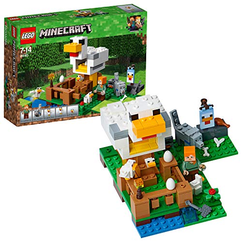 LEGO Minecraft - Galinheiro - 21140 (Idade Mínima: 8) LEGO - Brinquedos - lego, minecraft, galinheiro, portal, lobos, ovos