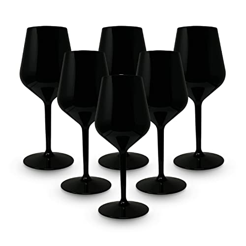 Conjunto de 6 Copos de Vinho BRYNA Preto (33 cl) AMZ BETTER - Cálices e taças - 6 copos, 33 cl, preto, vidro