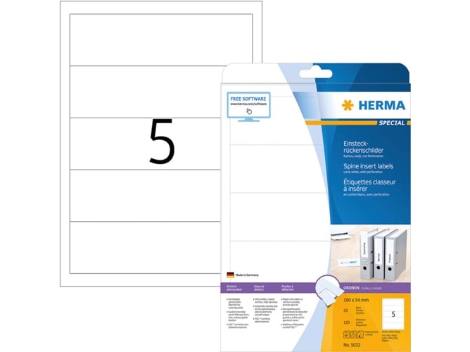 Herma Labels white 105x38 SuperPrint 125 pcs. HERMA - Papel de impressora e copiadora - branco, 105x38mm, superprint, 125 peças