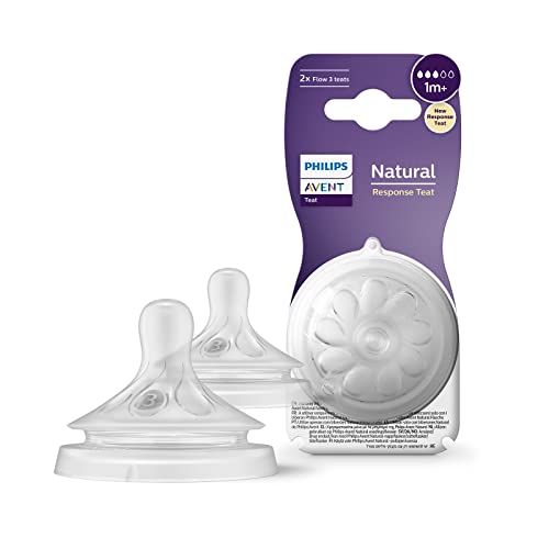 Tetina PHILIPS AVENT Natural Response 0-6 meses (Branco) Avent - Bicos e forros para mamadeiras de bebê - 0-6 meses, anti-cólicas, flexível, suave