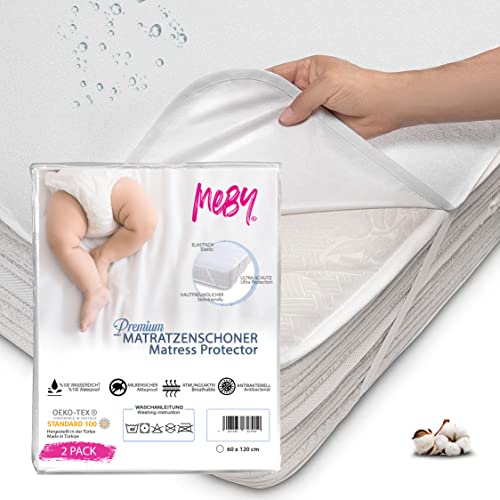 Protetor de Colchão Impermeável MEBY (Algodão - 60 x 120 cm) MEBY - Roupa de cama e cama - algodão, branco, 60x120 cm, impermeável