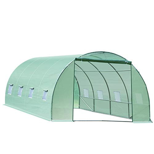Estufa de Jardim Outsunny para Plantas | Verde - Aço e Polietileno - 6 x 3 x 2 m HOMCOM - Estufas - jardim, verde, aço, polietileno, 6x3x2m
