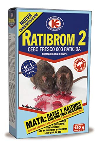 Ratibrom 2 150 Gr Comprimidos para Gatos IMPEX EUROPA - Cuidados pessoais - cebo raticida, fresco, eficaz, recomendado por veterinários