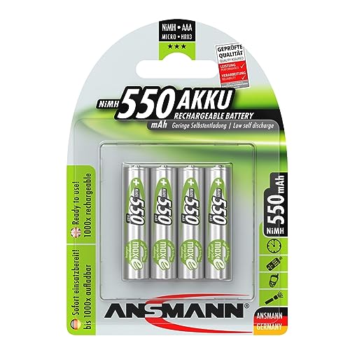 Pilha Recarregável ANSMANN Accu-Blister (4 x AAA) Ansmann - Baterias de uso geral - número de pilhas, capacidade, voltagem, cor