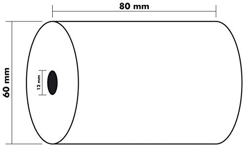 Exacompta - 10 bobinas para máquinas de impressão em papel termo EXACOMPTA - Rolo de papel para recibos e máquinas de adição - bobinas, termo, impressão