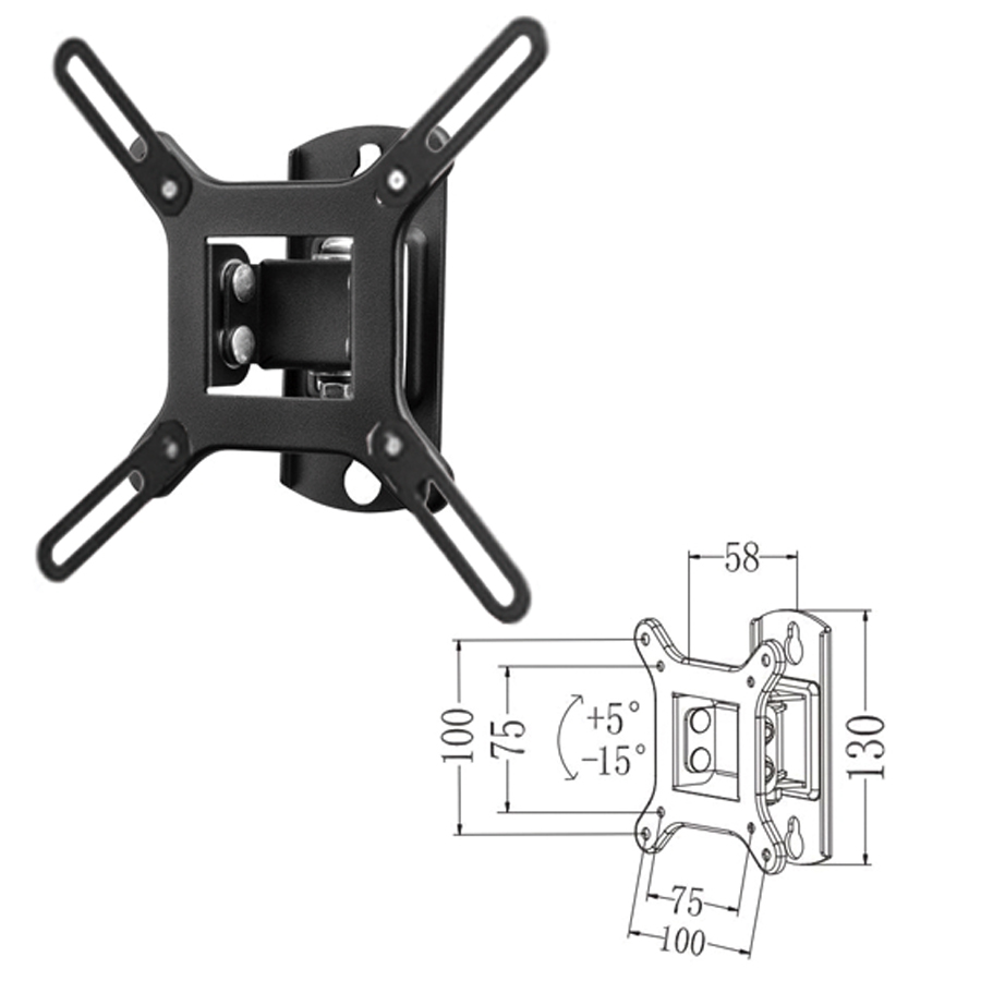 Suporte de Parede para TV PHOENIX TECHNOLOGIES PH-WAL-001 (de 13'' a 40'' - até 20 Kg - Preto) PHOENIX TECHNOLOGIES - Suportes para tv e monitor - suporte, parede, tv, PHOENIX TECHNOLOGIES, ph-wal-001, 13 a 40 polegadas