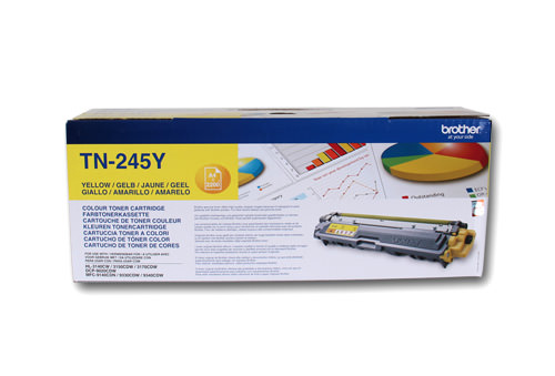Tóner BROTHER TN-245 Amarelo (1TNTN245Y) Brother - Cartuchos de toner e jato de tinta - amarelo, 2200 páginas, hl-3140cw, DCP-9020CDW, MFC-9140CDN