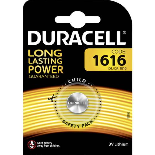 Pilha não recarregável DURACELL DL 1616 (1 unidade) Duracell - Baterias - litio, botão/moeda, 3 V, 1 unidade