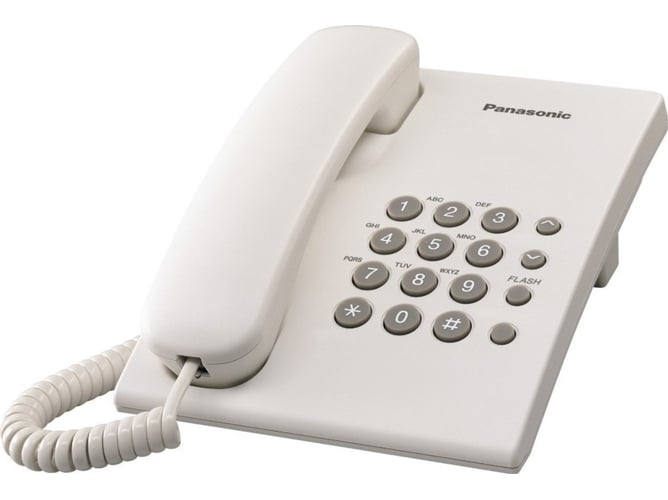Telefone PANASONIC KX-TS500ES Branco (Telefone Fixo) Panasonic - Telefones com fios - telefone fixo, multifrecuencia, controles electrónicos, montagem sobre mesa