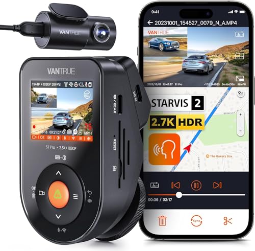 VANTRUE S1 Pro Dash Cam Full HD Preto (Câmara de Vídeo) VANTRUE - Segurança e proteção para veículos - full hd, 1920 x 1080, cmos, bluetooth, wi-fi