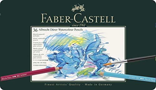 Lápis de Cor FABER-CASTELL Aquarell (18 Un) Faber-Castell - Lápis - 18 unidades, traço suave, formato triangular