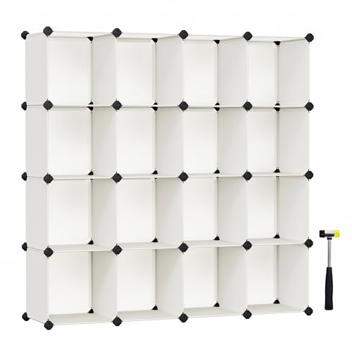 Armário Organizador SONGMICS 16 Cubos (Branco - 31x123x123cm) SONGMICS - Organizadores e sapateiras - 16 cubos, 3 portas, MDF, madeira de carvalho