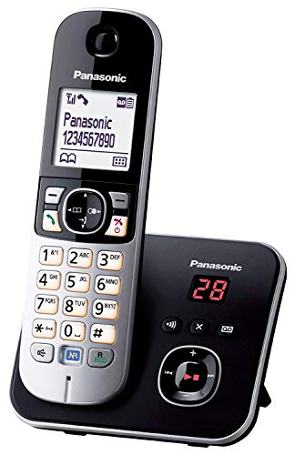 Telefone PANASONIC KX-TG6821GB (Preto - Digital - 50 entradas) Panasonic - Telefonia - preto, digital, 50 entradas