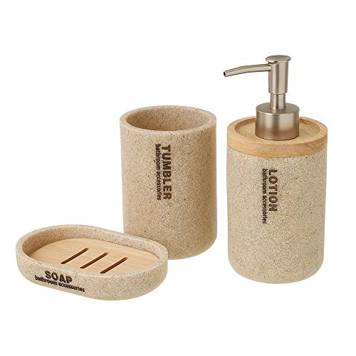 Conjunto Dispensador e Sabonetes LOLAHOME LOLAhome - Conjuntos de acessórios de banheiro - dispensador, sabonetes, resina, branco