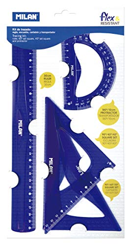 Conjunto de Regulações MILAN Flex e Resistente à Ácido - Azul Milan - Kits de desenho e pintura - flexível, resistente a ácido, azul