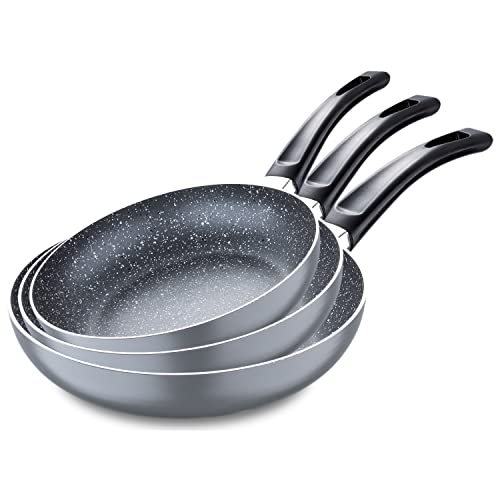 Conjunto de Frigideiras SAN IGNACIO Soul Marble (Alumínio - Preto) San Ignacio - Utensílios de cozinha - alumínio, antiaderente, resistente ao calor, 3 peças