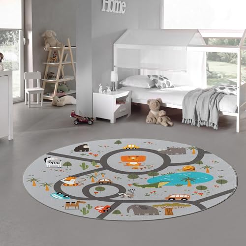 Tapete de Brincar MAMMA MIA Roads (160x160cm) Teppich-Traum - Tapetes - antideslizante, lavável, 160x160cm