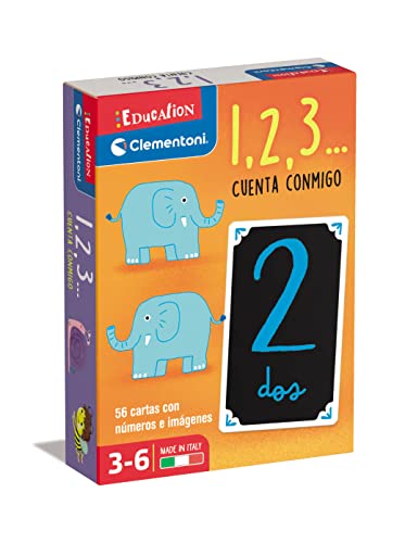 Jogos Didáticos CLEMENTONI 1 2 3... Conte comigo CLEMENTONI - Autocolantes decorativos - contagem, pareias, modos de jogo, cartas ilustradas