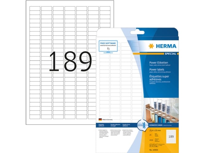 Herma Labels white A4 25x30 SuperPrint 4925 pcs. HERMA - Etiquetas e tags - etiquetas, papel adesivo, rol de fita