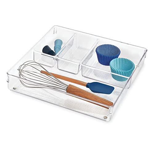 Organizador de Gavetas Plástico Transparente InterDesign - Ferragens para armários - organizador, gaveta, plástico, transparente, compartimentos