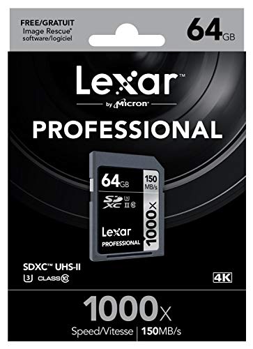 Cartão de Memória LEXAR Professional 64 GB Lexar - Cartões de memória flash - 64 gb, SDXC, 100 MB/s, Flash Class 10