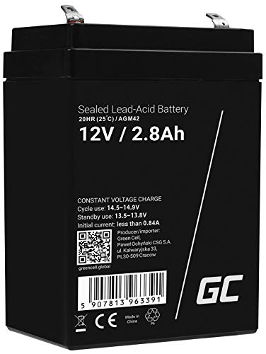 Bateria de Ácido Selado Greenceell Vrla 12V 2,8Ah GREENCELL - Baterias de uso geral - bateria, ácido selado, green cell, VRLA, 12V, 2.8Ah
