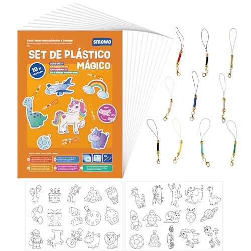 Kit de Artesanato SMOWO Kit de plástico mágico encogível a4 mate transparente Smowo - Materiais de arte e artesanato - kit, artesanato, plástico mágico, encogível, a4, transparente