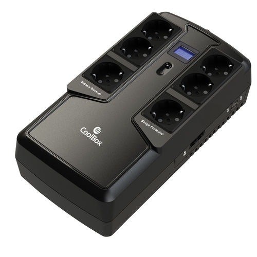 UPS CoolBox COO-SAISCU2-800 800VA 6AC outlet(s) Compacto Preto COOLBOX - Ups - 800va, 6AC outlet, compacto, preto