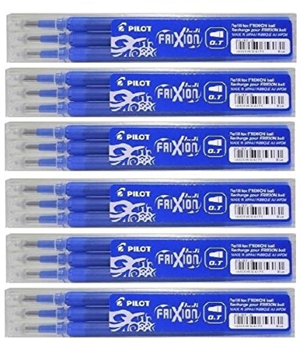 Caneta de Gel PILOT Frixion Eraser (Azul - 6 Unidades) Pilot Pen - Tinta e recargas de caneta - caneta de gel, pilot, frixon eraser, azul, 6 unidades