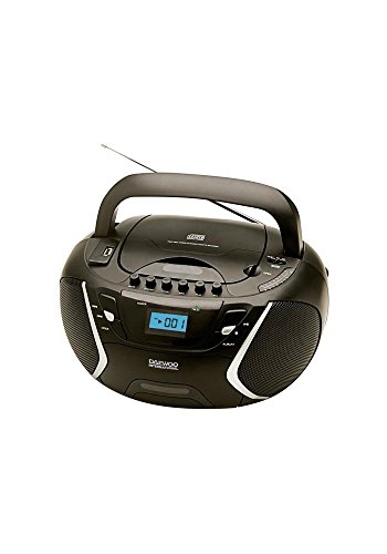 Rádio Portátil DAWEEOO PCS75105DBU51 (Preto) Daewoo - Áudio - am/fm, leitor de cassetes, mp3, usb, lcd azul