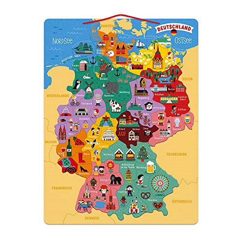 Jogo Magnetico Mapa Alemanha 79 Peças Madeira JANOD Janod - Jogos - magnético, madeira, mapa alemanha, 79 peças