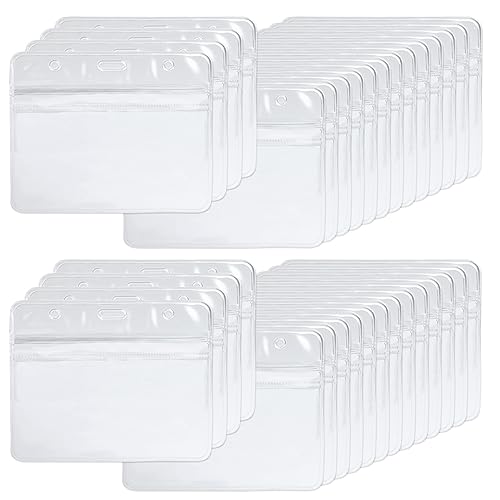 Pack 100 Etiquetas para Identificação Transparentes BUYGOO - Porta-crachás e porta-bilhetes - etiquetas, identificação, transparentes