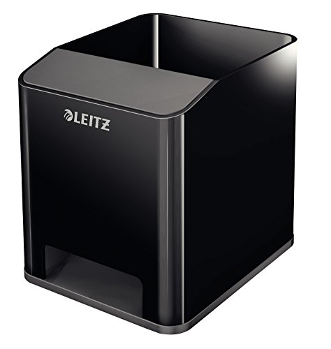 Organizador LEITZ WOW Cube (Preto - Polipropileno) Leitz - Organizadores de mesa - telemóvel, fecho magnético, alça, translúcido