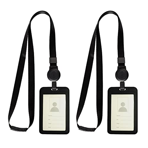 Porta Cartões com Cordão Retrátil 2 Peças MICREEN - Porta-crachás e porta-bilhetes - cordão extensível, polipropileno, poliéster, compacto