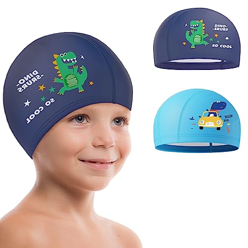 Touca de Natação Infantil Echehi (Recondicionado Como Novo) kun - Toucas de natação - infantil, poliéster, elastano, preto, azul